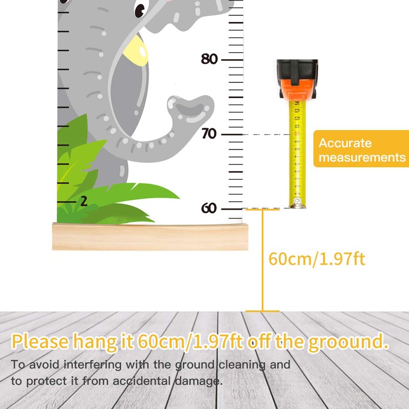Lvpai Animals Growth Chart for Kids, Baby Height Chart, Canvas Height Measuring Rulers for Boys Girls (Animals 1) - Image 4